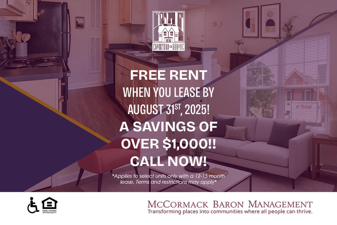 Free Rent when you lease by 8/31/2025! A Savings of over $1,000!! CALL NOW! *Applies to select apartments only 12-15 month lease. Terms and restrictions may apply*